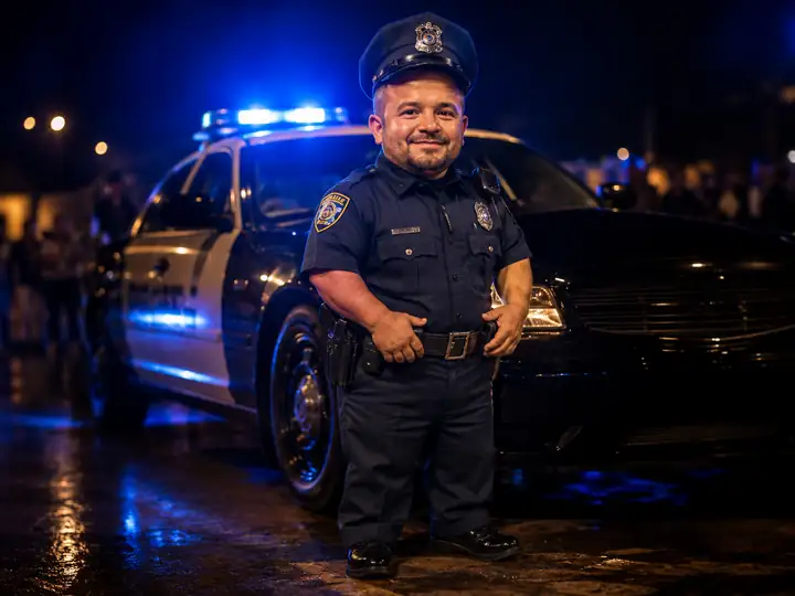 Performer vestito da polizia